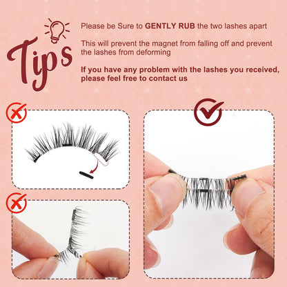 Higu clace Magnetic-Eyelashes: 2 Pairs with Applicator, No Glue, Natural Look