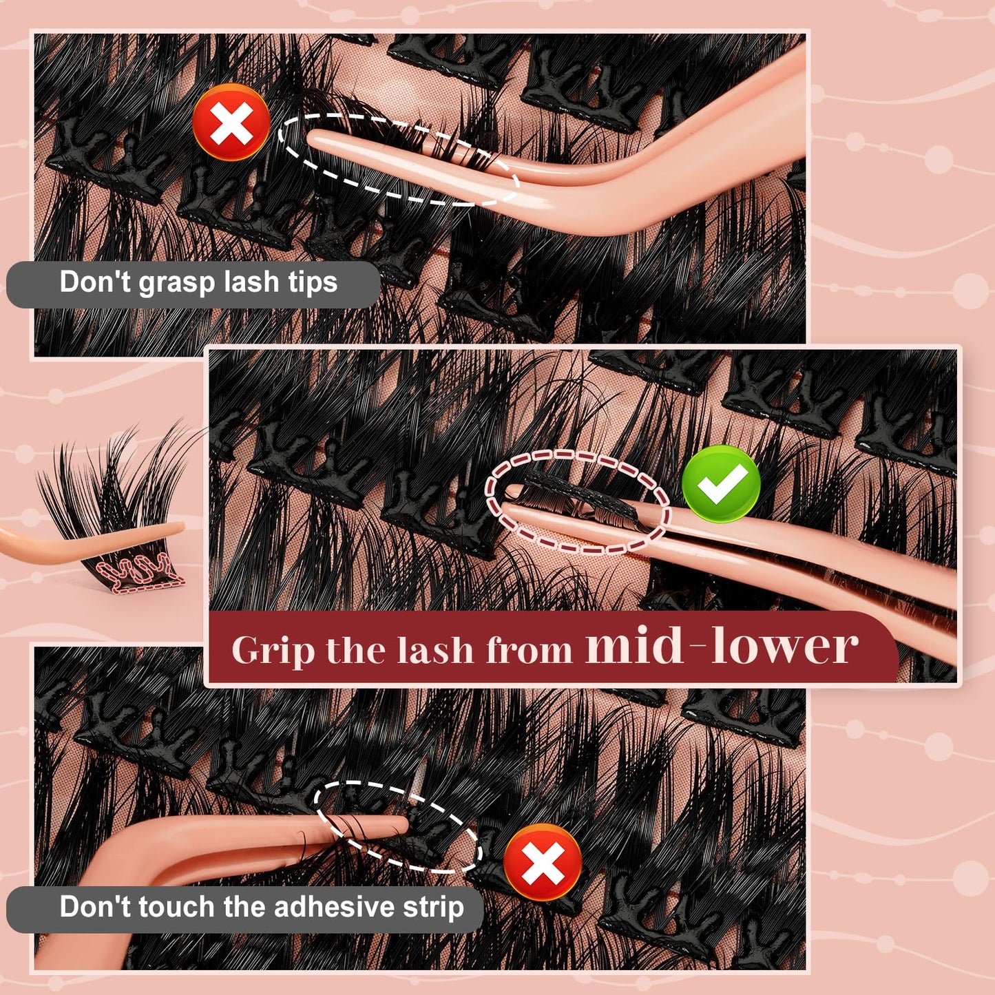 Higu Clace Self-Adhesive Eyelashes Kit – Pre-Glued Clusters 10-16mm
