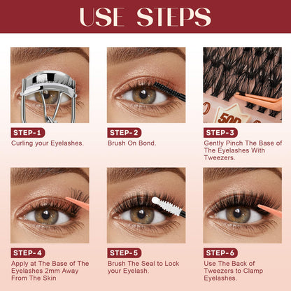 Higu clace Lash Clusters – 600Pcs, 6 Styles, 10-18mm, 30D–100D Wispy DIY Extensions