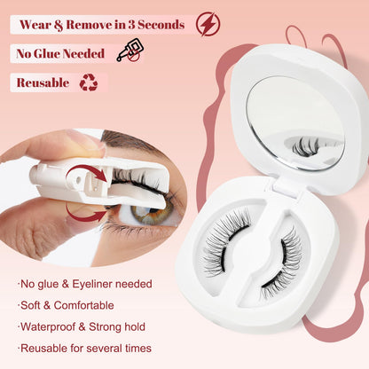 Higu clace Magnetic-Eyelashes Kit – No Glue Needed, Natural Look | GD-Soft-RC-E