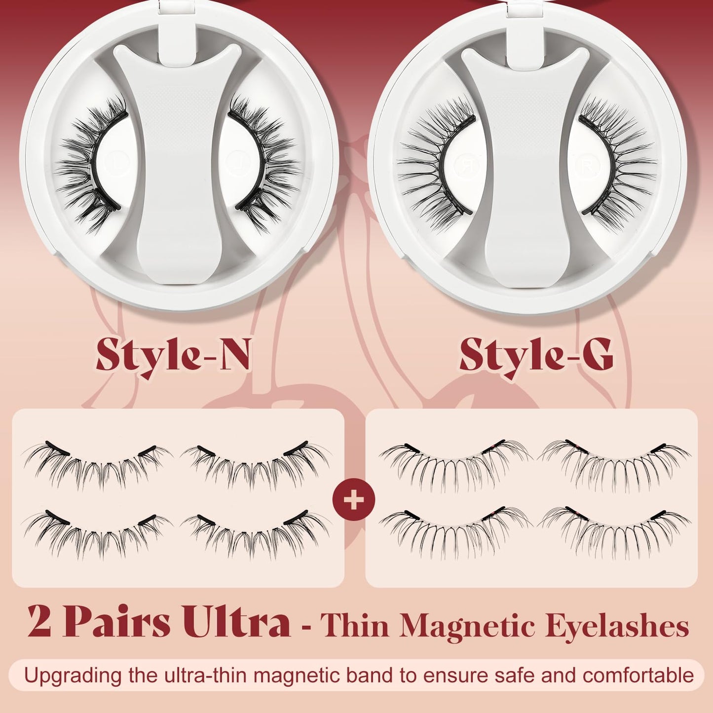 Higu Clace Magnetic Eyelashes with Applicator — 2 Pairs, No Glue, Reusable Magnetic Lashes, Natural Look