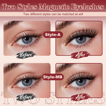 Higu Clace Magnetic Eyelashes with Applicator – 2 Pairs No Glue Needed, Reusable