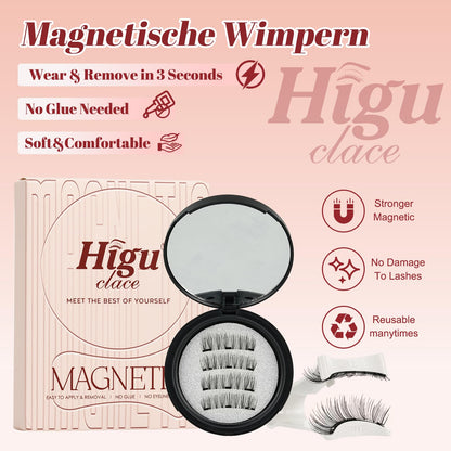 Higu Clace Magnetic Eyelashes – Style B | No Glue Needed, Reusable with Applicator