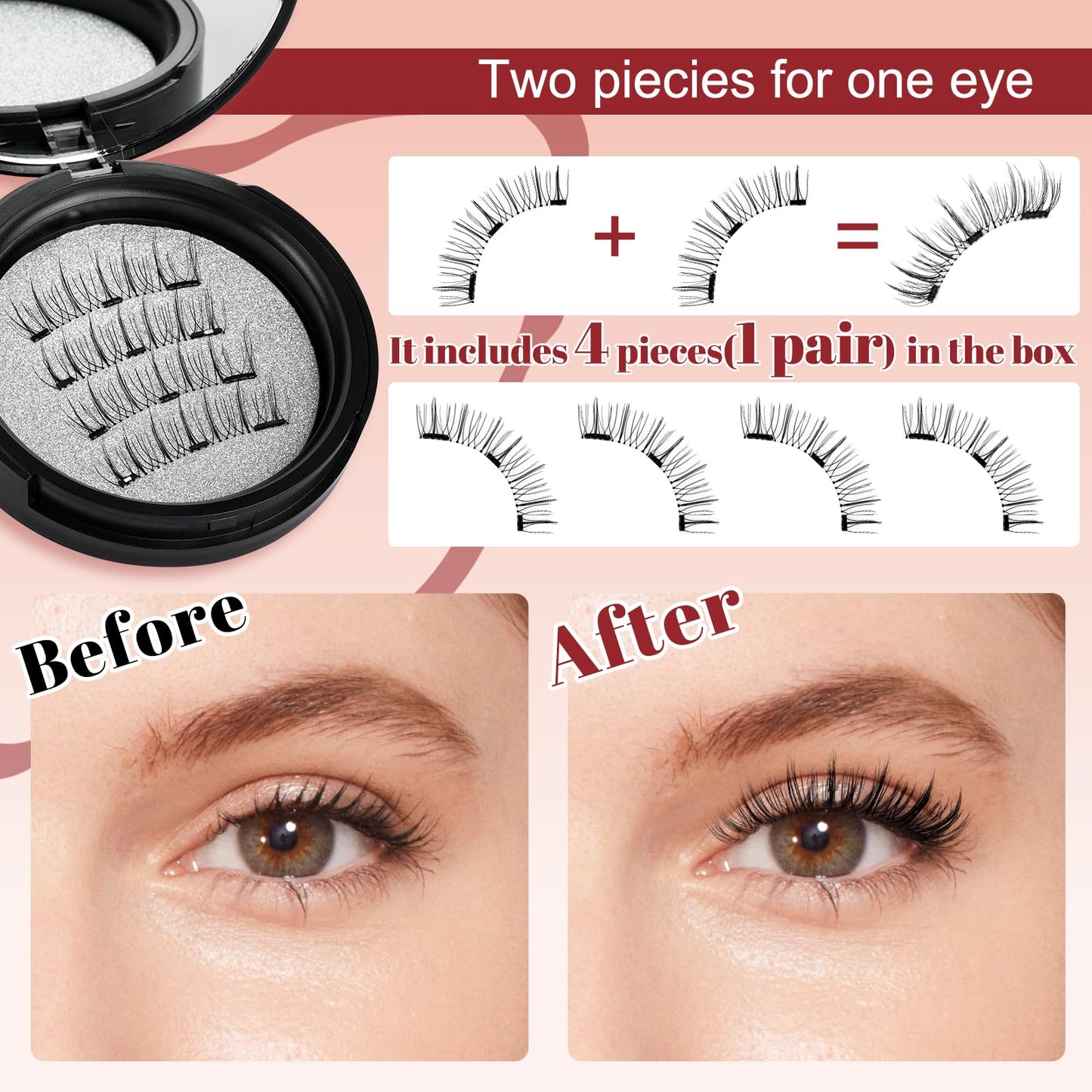 Higu Clace Magnetic Eyelashes – No Glue, Easy Wear with Applicator (Style A)