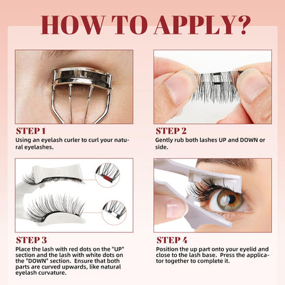 Higu Clace Magnetic Eyelashes – Style B | No Glue Needed, Reusable with Applicator
