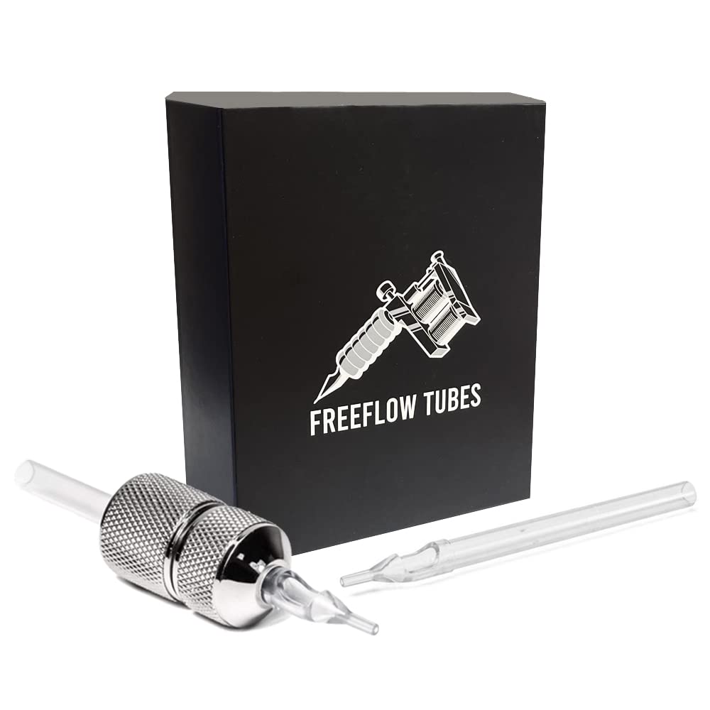 Hildbrandt Freeflow Gripless Long Tattoo Tubes – Clear Tip, 8–9mm Grip Compatibility (5RT)