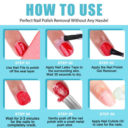 HiLemon Quick Gel Remover – Fast Gel Polish Removal in 3 Minutes, 6 x 15ml