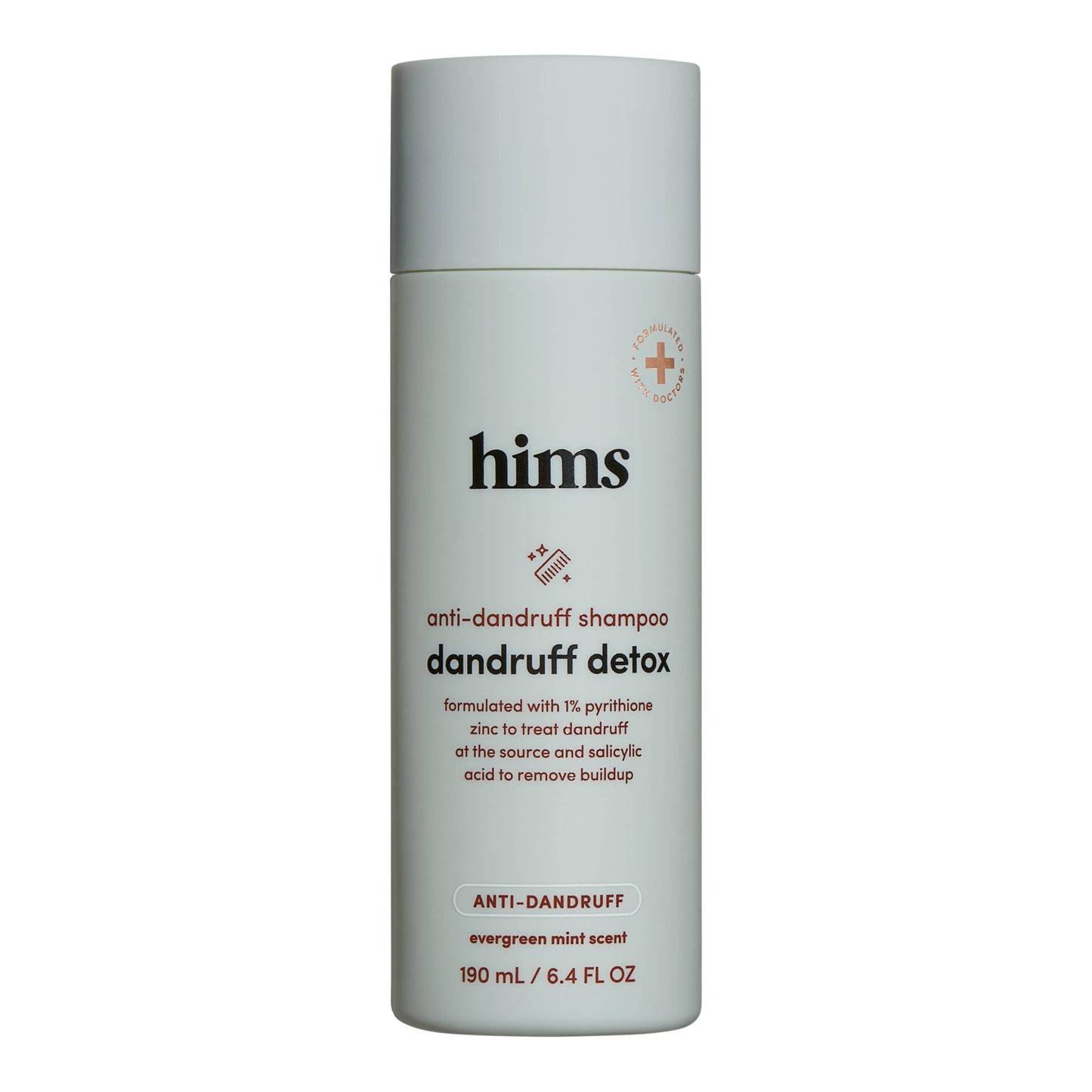 HIMS Dandruff Detox Anti Dandruff Shampoo – 1% Pyrithione Zinc, Argan Oil, Evergreen Mint, Paraben & Sulfate Free – 6.4 fl oz