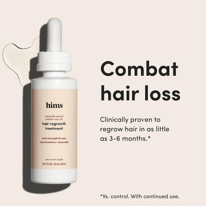 hims Hair Regrowth Treatment - 5% Minoxidil for Men | Extra Strength, Non-Greasy, Unscented (2 Pack) | Hims & Hers