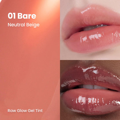 HINCE Raw Glow Lip Tint - StainGlazed Gloss, Non-Sticky & Long-Wearing (Bare 01, 0.13 fl oz)