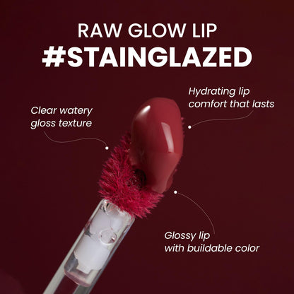 HINCE Raw Glow Lip Tint - StainGlazed Gloss, Hydrating, Non-Sticky, Vegan 0.13 fl oz (CHAI, 11)