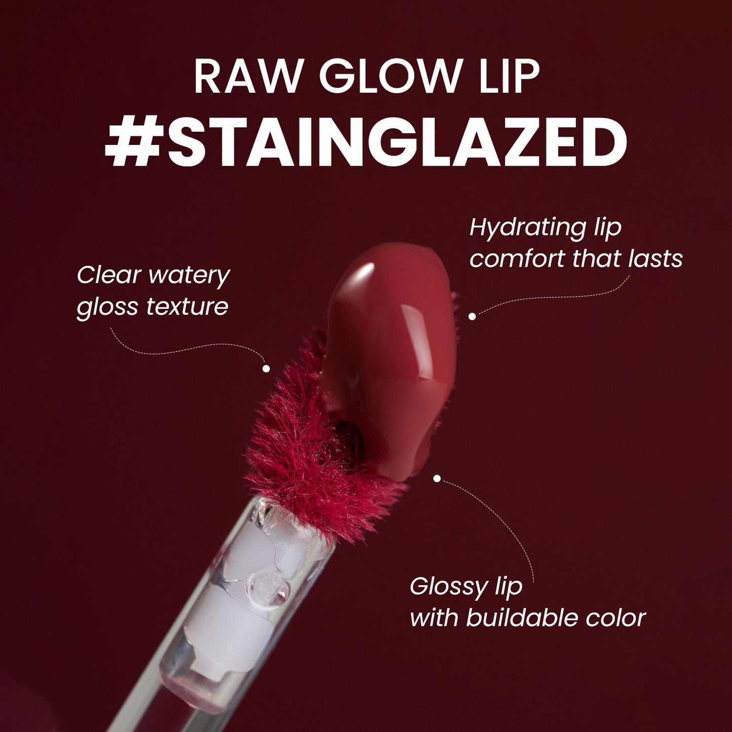 HINCE Raw Glow Lip Tint RAW ROSE 02 – Stain Glazed, Hydrating Gloss Lip Color