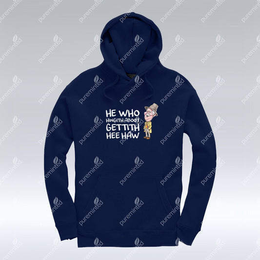 He Who Hingith Aboot - Oxford Navy Hoodie