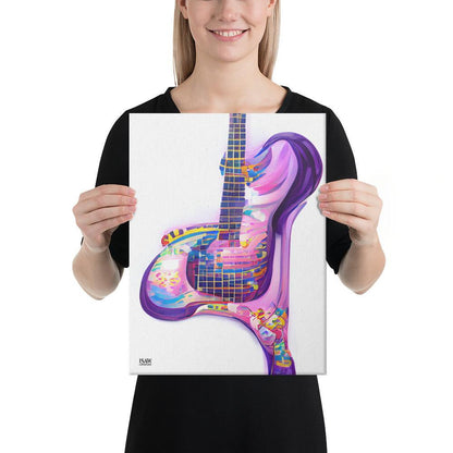 Hippie Guitar - Premium Grade Canvas Print