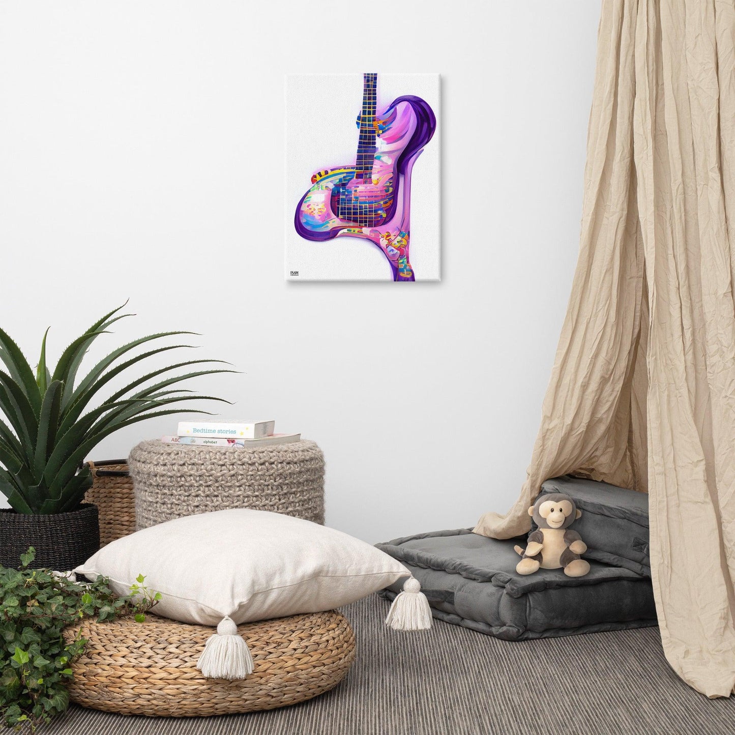 Hippie Guitar - Premium Grade Canvas Print