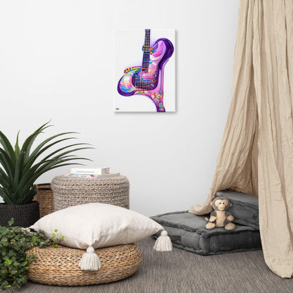 Hippie Guitar - Premium Grade Canvas Print
