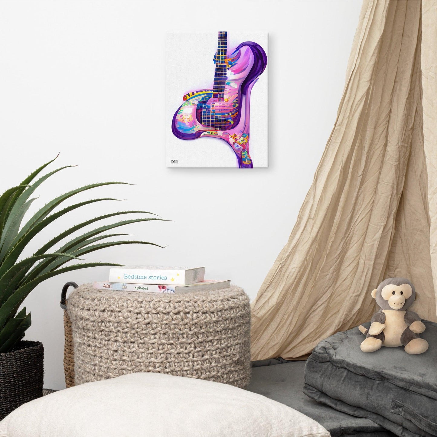 Hippie Guitar - Premium Grade Canvas Print