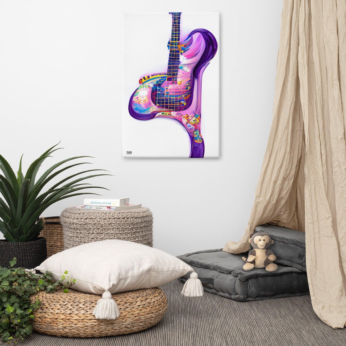 Hippie Guitar - Premium Grade Canvas Print