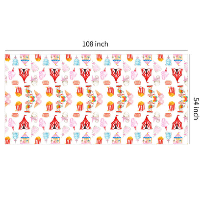 HIPVVILD Circus Carnival Theme Tablecloths – 4 Pack, 54 x 108 in