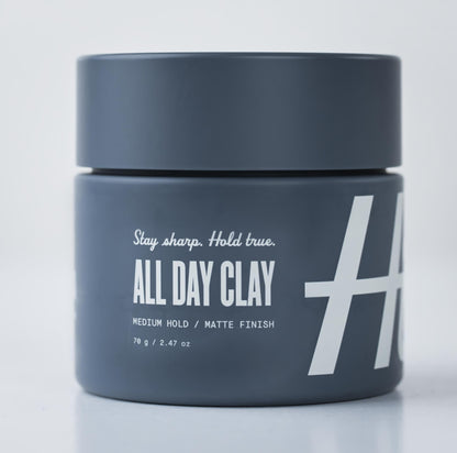 Hitch All Day Clay – Medium Hold, Matte Finish Hair Clay Pomade for Men