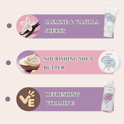 Hitrees Spa Gift Basket for Women & Men | Travel-Size Skincare & Bath Set