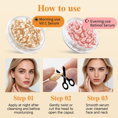 HKH Vitamin C & Retinol Serum for Face – Day & Night Capsule Skincare