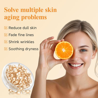 HKH Vitamin C Super Serum for Face – Vitamin C + E, Niacinamide, Travel Pack (76 Capsules)