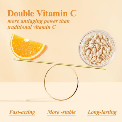 HKH Vitamin C Super Serum for Face – Vitamin C + E, Niacinamide, Travel Pack (76 Capsules)