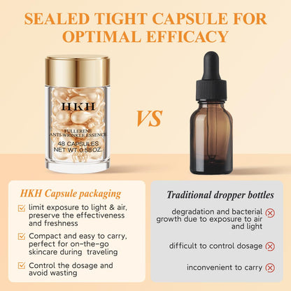 HKH Vitamin C Serum Oil with Vitamin E – Travel-Friendly 48 Capsules