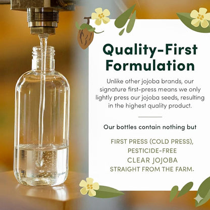 HobaCare Clear Jojoba Oil – Colorless, Odorless Carrier Oil for Skin, Hair & DIY Beauty (32 oz)
