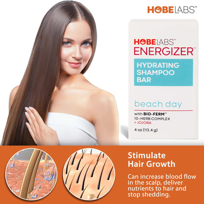 Hobe Labs Beach Day Hydrating Shampoo Bar | Cleanse, Nourish & Strengthen Hair with Bio-Ferm Herbal Complex