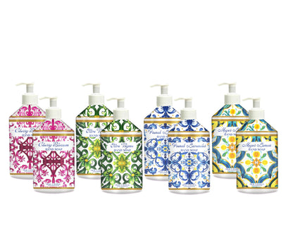Home & Body Company Dolce Breeza Hand Soap 8 Pack – 4 Scents (Cherry Blossom, Olive Thyme, French Lavender, Meyer Lemon) | 21.5 oz Pump Bottles