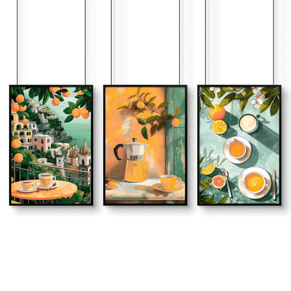 Home Decor Items For Kitchen | Set of 3 Italian Lifestyle Wall art Prints