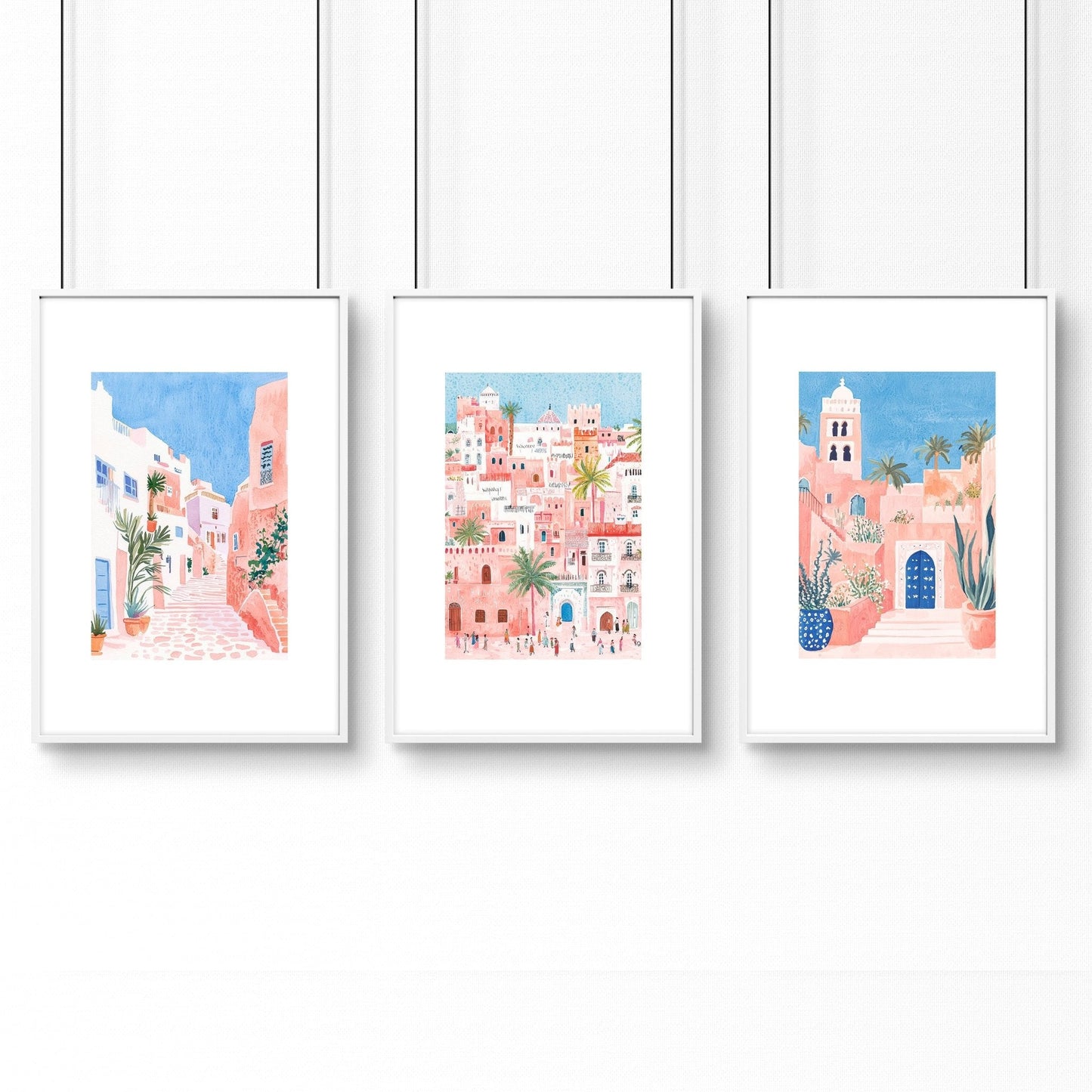 Home Decor Living Room Pictures | Set of 3 Beach Decor Wall art Prints
