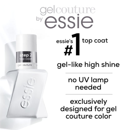 Essie Gel Couture Longwear Nail Polish + Top Coat Kit – Scarlet Red, 0.46 oz Each