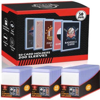 Homthy 250 PCS TopLoaders Card Sleeves – 3x4 Inch Protectors for MTG, TCG, Baseball & Sports Cards