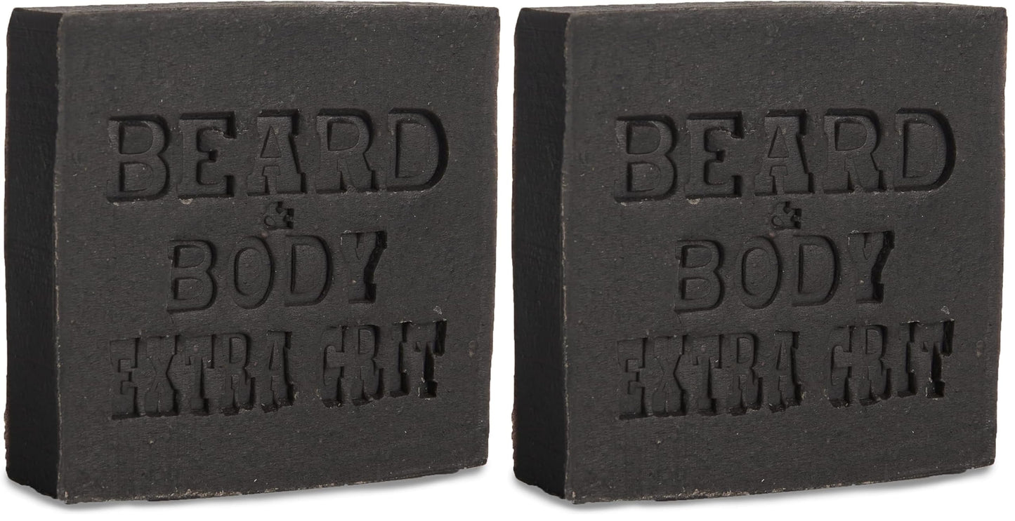 Honest Amish Beard & Body Soap Extra Grit — Pack of 2 | Handcrafted Exfoliating Bars