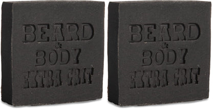 Honest Amish Beard & Body Soap Extra Grit — Pack of 2 | Handcrafted Exfoliating Bars