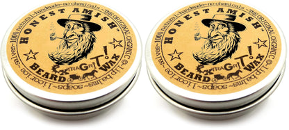 Honest Amish Extra Grit Beard Wax - Natural & Organic, 2 oz (Pack of 2)