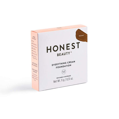 Honest Beauty Everything Cream Foundation Compact – Walnut Shade | Buildable Coverage 0.31 oz