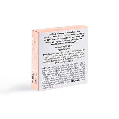 Honest Beauty Everything Cream Foundation Compact – Walnut Shade | Buildable Coverage 0.31 oz