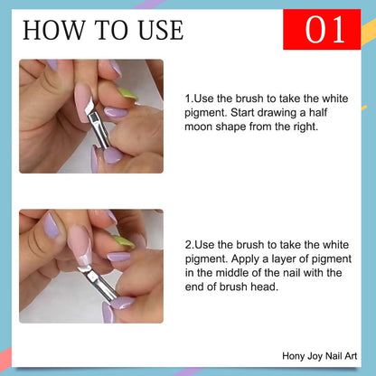 Honey Joy Oblique Head French Tip Nail Brush – Black Handle, Pack of 2 for UV Gel & Acrylic Painting