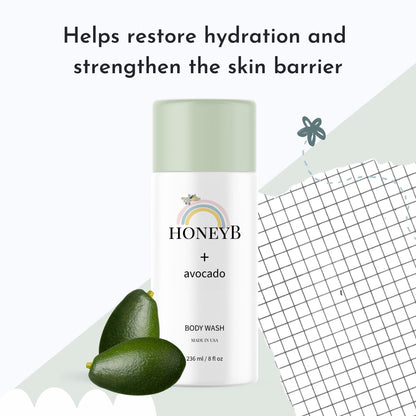 HoneyB Baby Wash & Shampoo with Avocado Oil | Gentle, All-Natural Baby Skincare