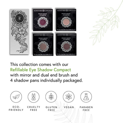 Honeybee Gardens Amethyst Glow Eye Shadow Palette – Clean, Vegan, Cruelty-Free