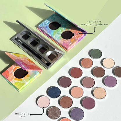 Honeybee Gardens Cairo Pressed Powder Eye Shadow Refill — Medium Plum Brown Shimmer, Long-Wearing & Crease-Proof