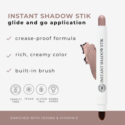 Honeybee Gardens Instant Shadow Stik – Dusty Rose Matte, All-Day Eyeshadow
