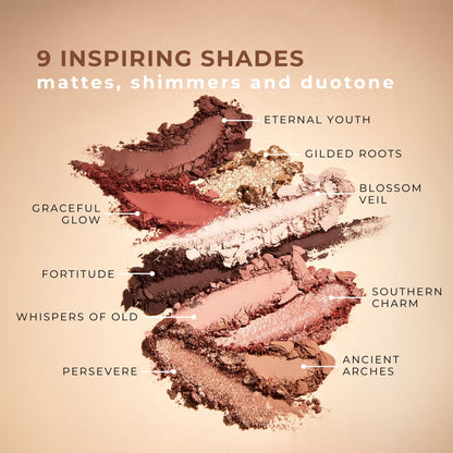 Honeybee Gardens Timeless Magnolia Eye Shadow Palette | 9 Shades Matte & Shimmer