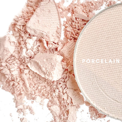 Honeybee Gardens Mini Skinny Duo Eye Shadow Compact – Canterbury & Porcelain | Refillable & Vegan, 26mm Pans