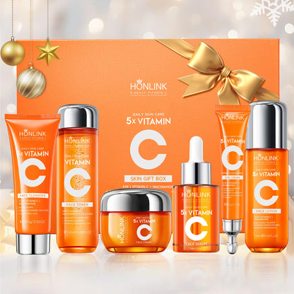 HONLINK Glown 6-Piece Hydrating Skincare Set — Vitamin C & Niacinamide | Gift for Women