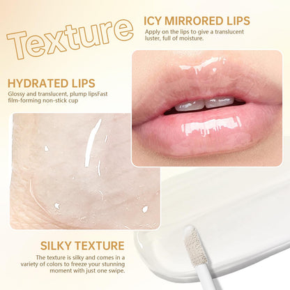 HOSAILY Peel Off Lip Liner Stain Tattoo – Brown Lip Liner & Clear Gloss Duo, Long-Lasting Lip Makeover